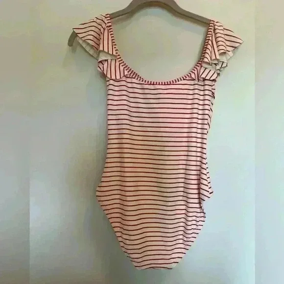 Vince Camuto Red and White Striped One Piece - Picture 3 of 11